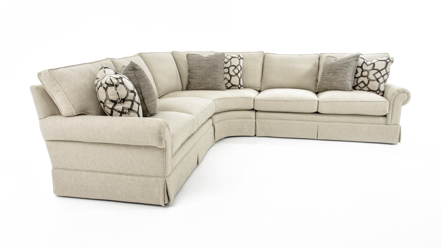Rolled arm outlet sectional sofa